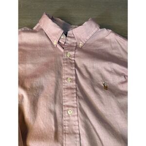 Polo Ralph Lauren Mens Oxford Button Down Shirt Mauve Pink Long Sleeve Pony Logo